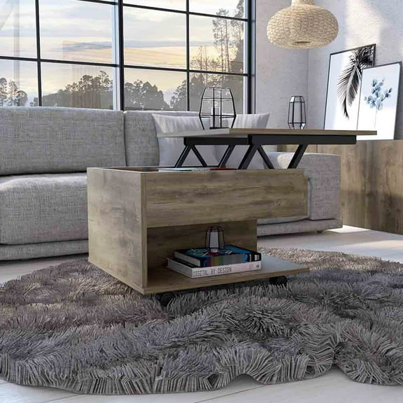 Lift Top Coffee Table , Dark Brown Design, For Effortless Mobility, 21.6"w X 19.6"d Generous Top, Concealed Storage Compartment, Construction Feature Quality Function Color Palette, Movement, 15.3"h