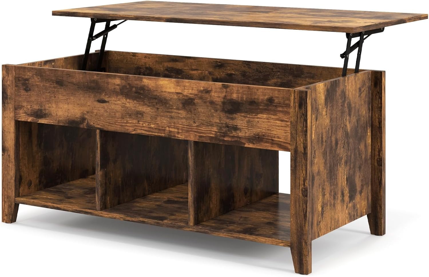 Lift Top Coffee Table, Farmhouse Center Table with Hidden Compartment ...
