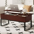 Lift Top Coffee Table for Living Room with Hidden Storage on Rolling