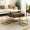 thumbnail image 1 of Lift-Top Coffee Table Set with Storage & Matching Ottomans / Complement Various Home Styles, 1 of 6