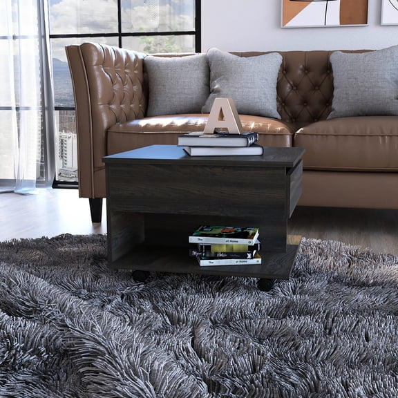 Lift Top Coffee Table on Smart Casters / Espresso - Colored for Functional Rooms