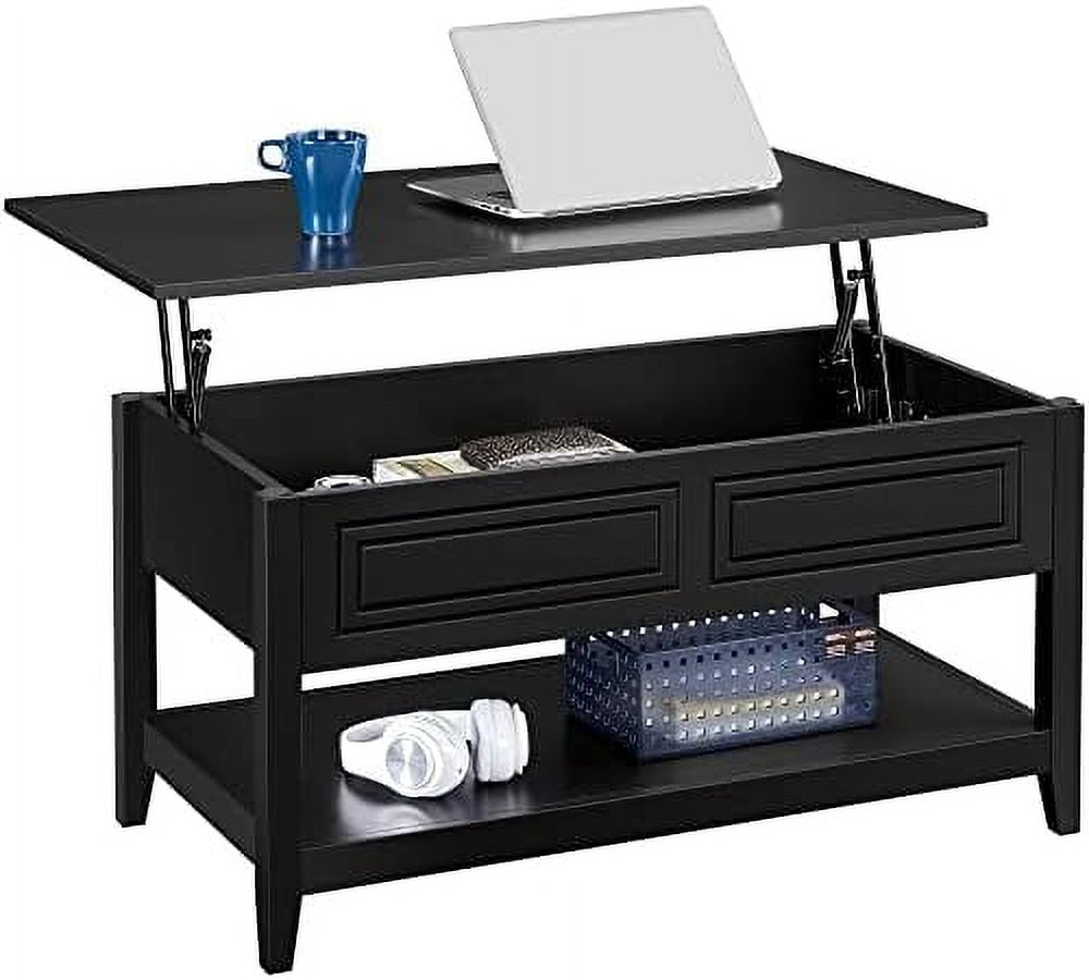 Lift Top Coffee Table with Hidden Compartment and Open Pop Up Center ...