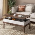 thumbnail image 1 of Lift Top Coffee Table with Hidden Compartment and Storage for Living Room, Office, Home - Walnut Finish, 1 of 6