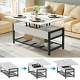 Lift Top Coffee Table with Storage 3 in 1 Coffee Tables Multi Function Convertible Dining Table