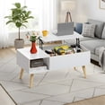 thumbnail image 1 of Lift-Top Coffee Table with Storage - Modern White Design for Living Room, 1 of 8