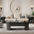 thumbnail image 1 of Lift Top Coffee Table with Storage, Oval Center Table with Hidden Compartment, Modern Coffee Table for Living Room, Black, 1 of 8