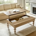 thumbnail image 1 of Lift Top Coffee Table with Storage Solid Wood Legs 52" Wide Center Table Living Room, 1 of 9