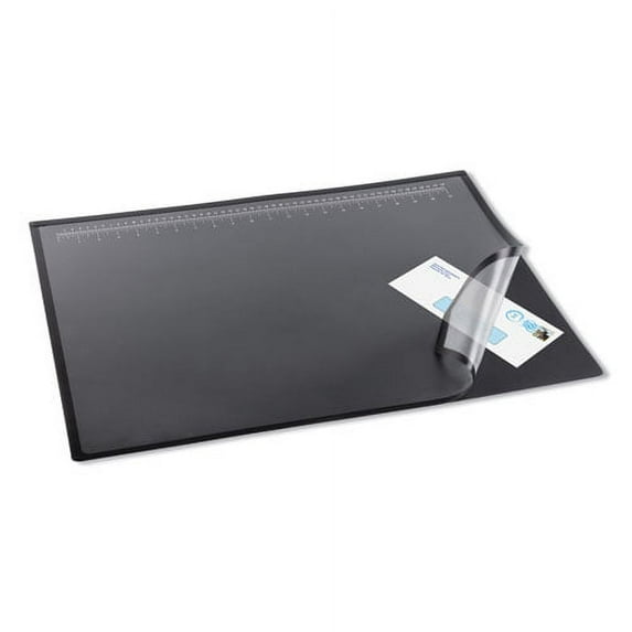 Lift-Top Pad Desktop Organizer, with Clear Overlay, 24 x 19, Black | Bundle of 10 Each