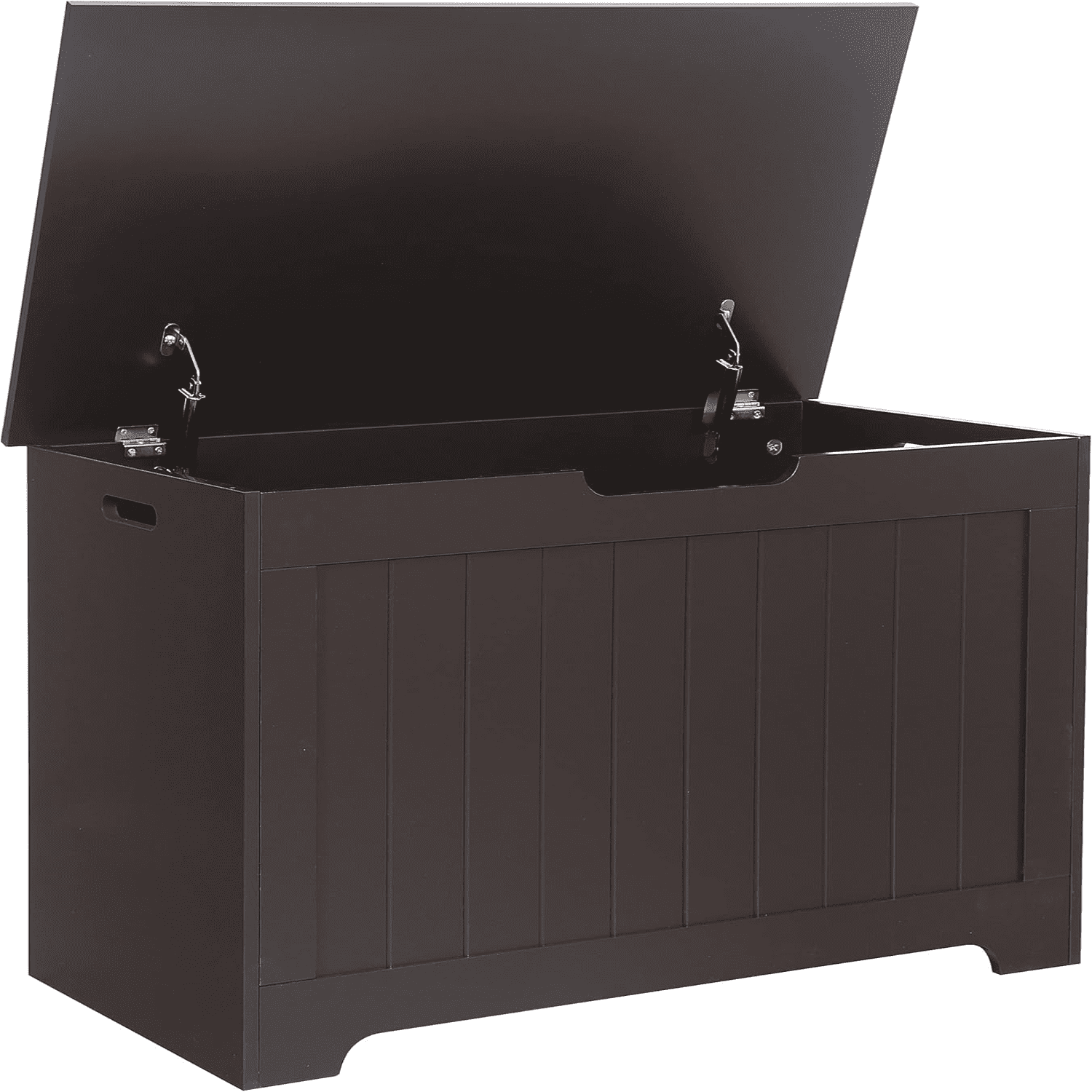 Lift Top Storage Bench Wooden Chest Room Organizer Bin with 2