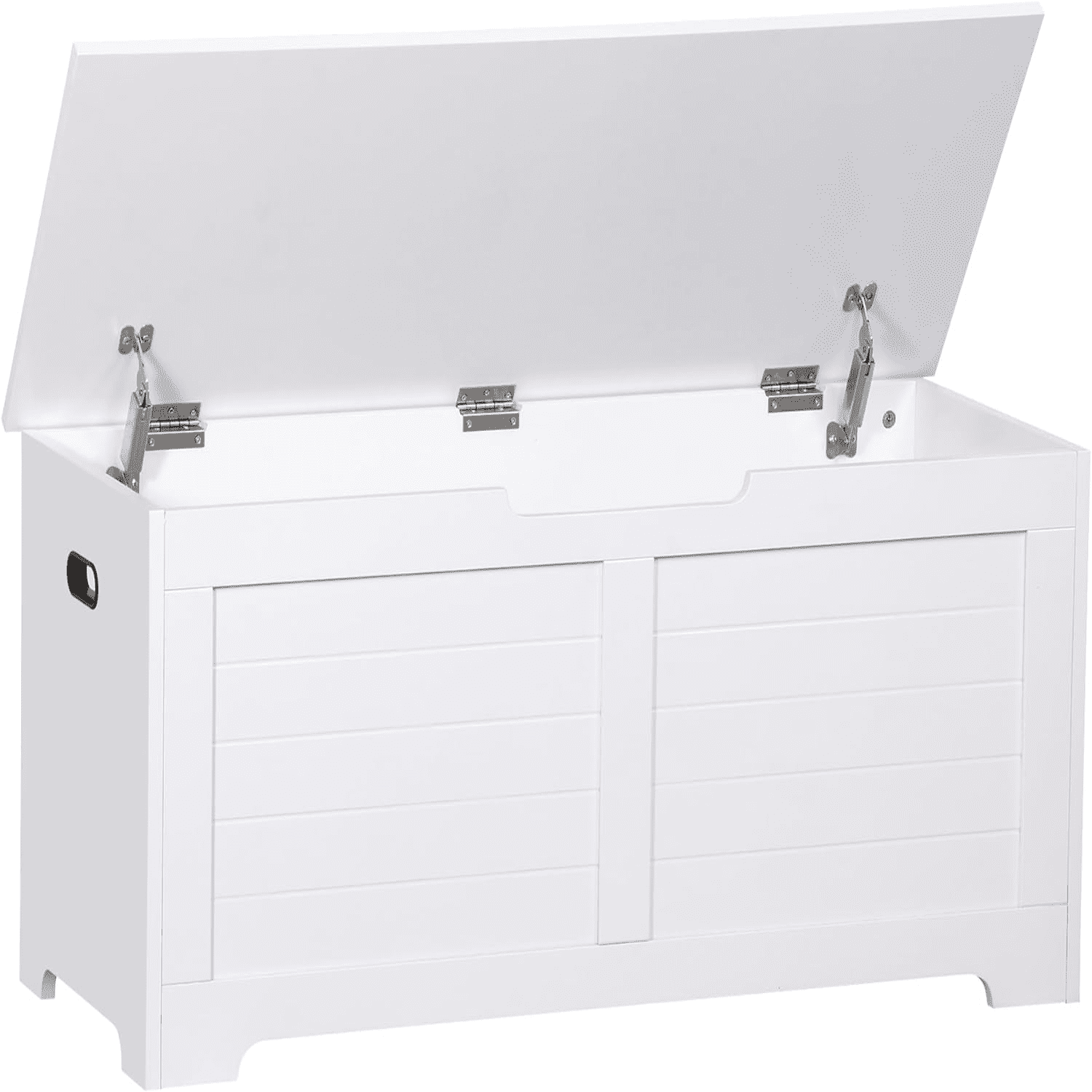 Lift Top Storage Bench Wooden Chest Room Organizer Bin with 2