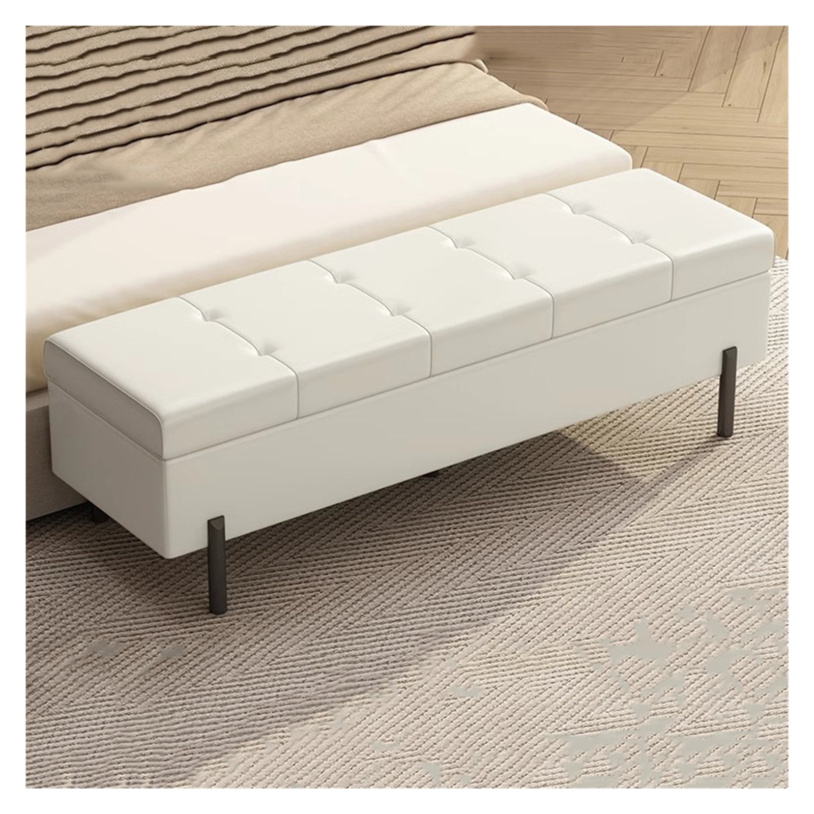Lift Top Storage Ottoman Bench,Rectangular Extra Long Storage Bench ...