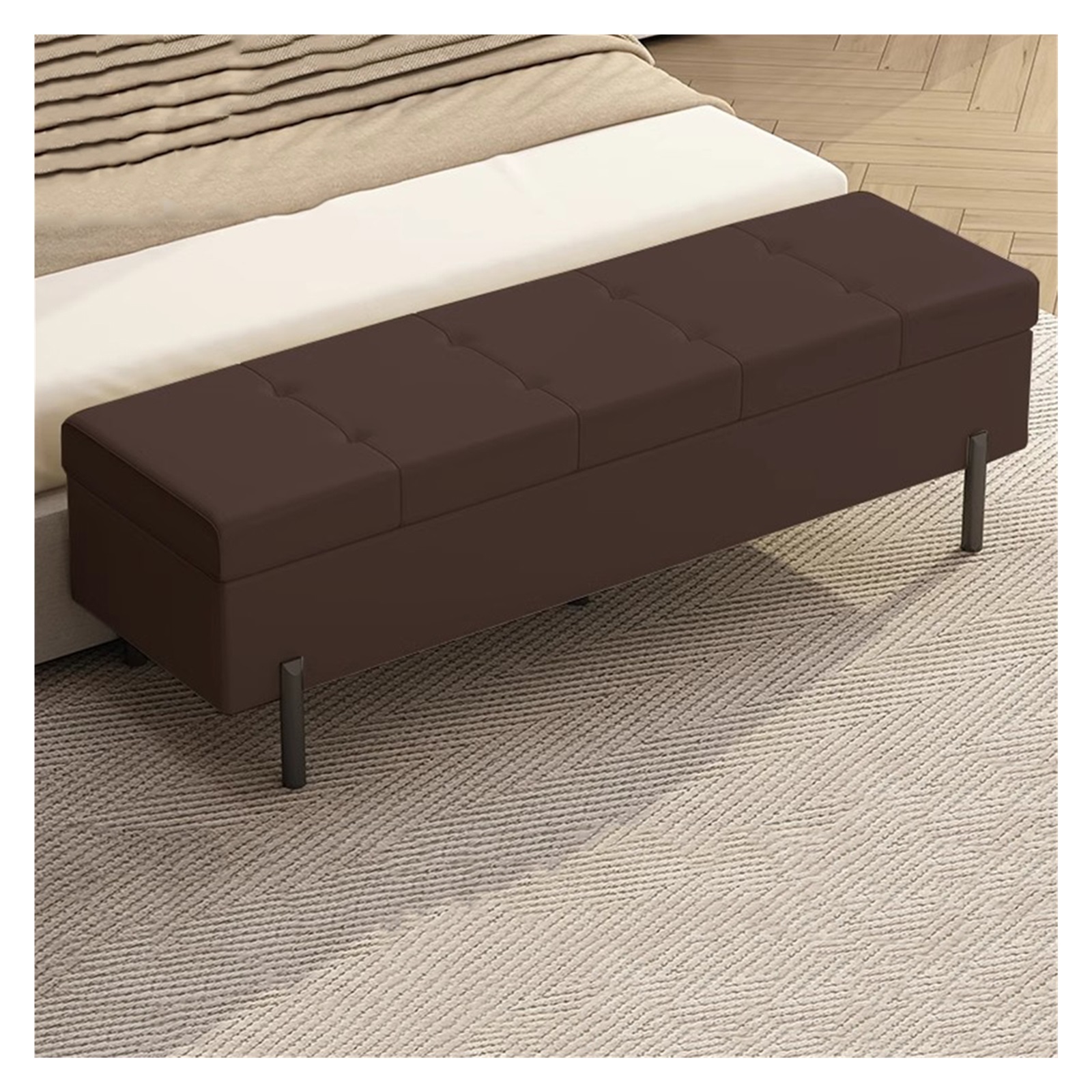 Lift Top Storage Ottoman Bench,Rectangular Extra Long Storage Bench ...