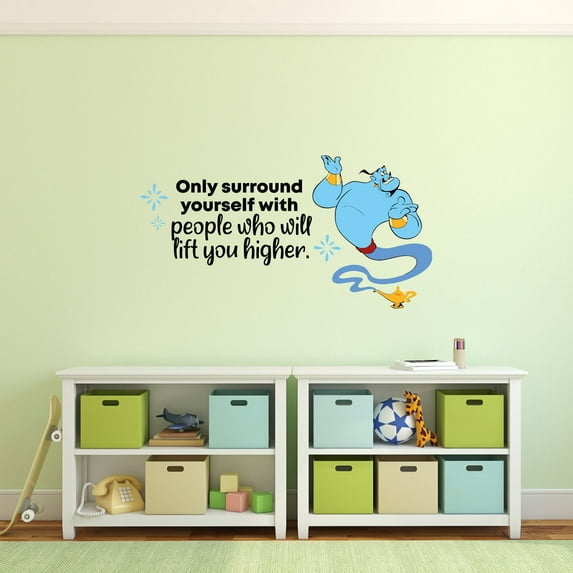 Lift You Genie Aladdin Life Quote Cartoon Quotes Decors Wall Sticker Art Design Decal for Girls Boys Kids Room Bedroom Nursery Kindergarten Home Decor Stickers Wall Art Vinyl Decoration (15x30 inch)