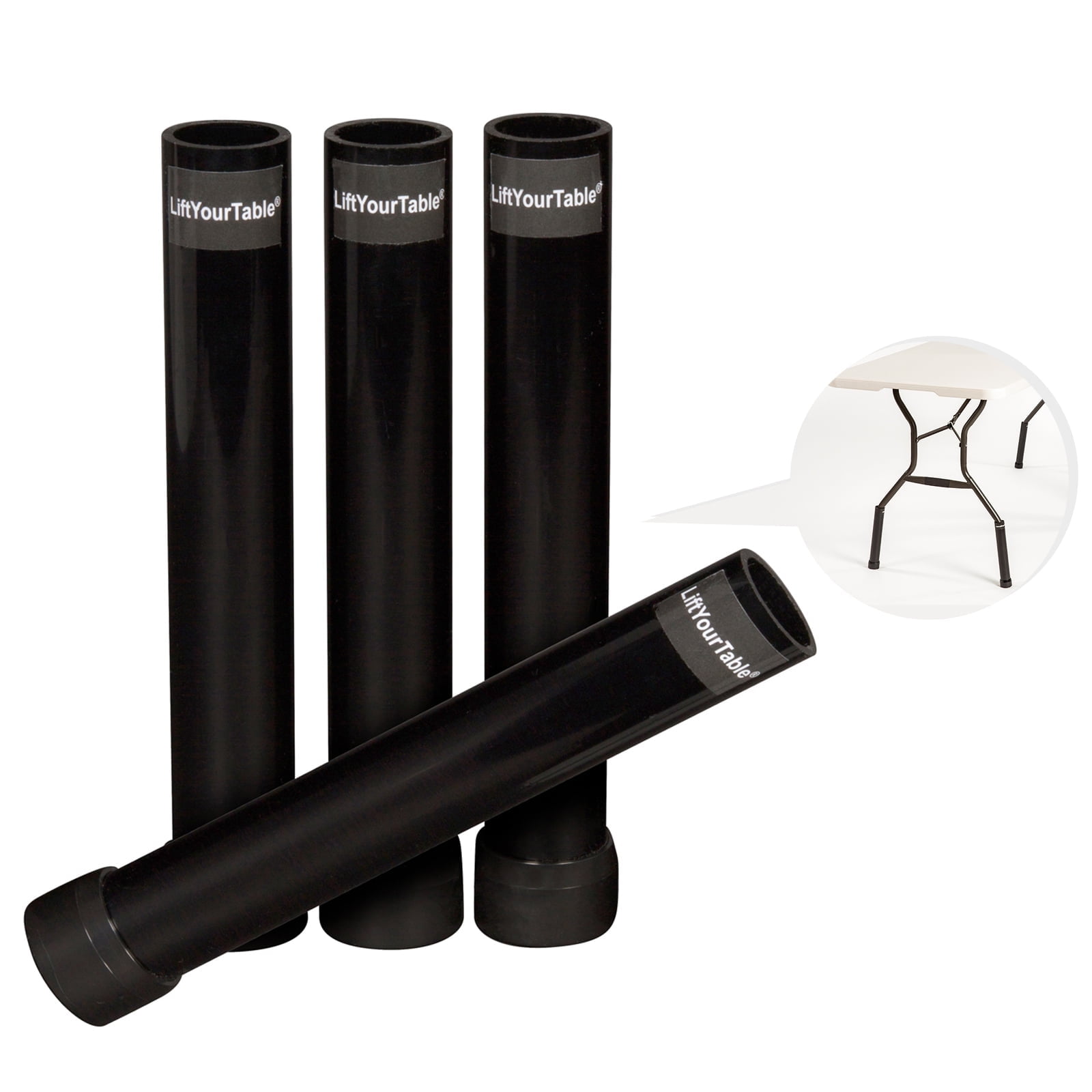 Lift Your Table Adjustable Risers, Set of 4, Sturdy, Black, Counter ...
