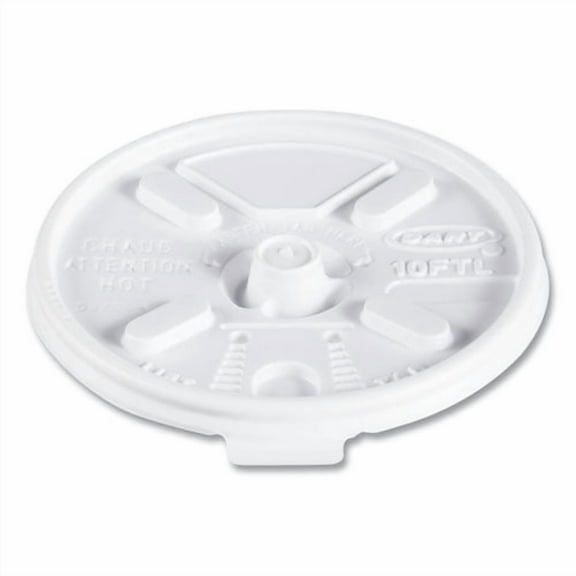 Lift n' Lock Plastic Hot Cup Lids, Fits 10 oz Hot Cups, White, 1,000/Carton | Bundle of 2