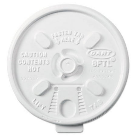 Lift n' Lock Plastic Hot Cup Lids, Fits 8 oz Cups, White, 1,000/Carton | Bundle of 2 Cartons