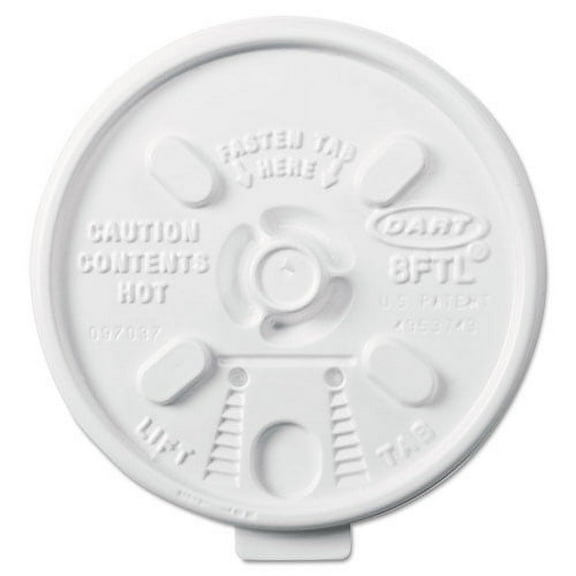 Lift n' Lock Plastic Hot Cup Lids, Fits 8 oz Cups, White, 1,000/Carton | Bundle of 2 Cartons