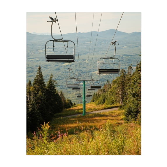 Lift on Burke Mountain - Burke Vermont Photography Skiing Scenic Nature Autumn Landscape Wilderness Unframed Wall Art Print 12 x 16 inches