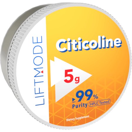 LiftMode Citicoline (CDP Choline) Powder Supplement - for Memory & Learning Support | Sharpens Focus | Vegetarian, Vegan, Non-GMO, Gluten Free - 5 Grams (20 Servings)