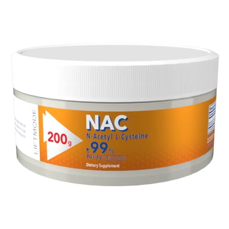 LiftMode NAC (N-Acetyl L-Cysteine) Powder Supplement - Powerful Antioxidant, Boosts Mood, Liver & Kidney Health | Vegetarian, Vegan, Non-GMO, Gluten Free - 200 Grams (308 Servings)