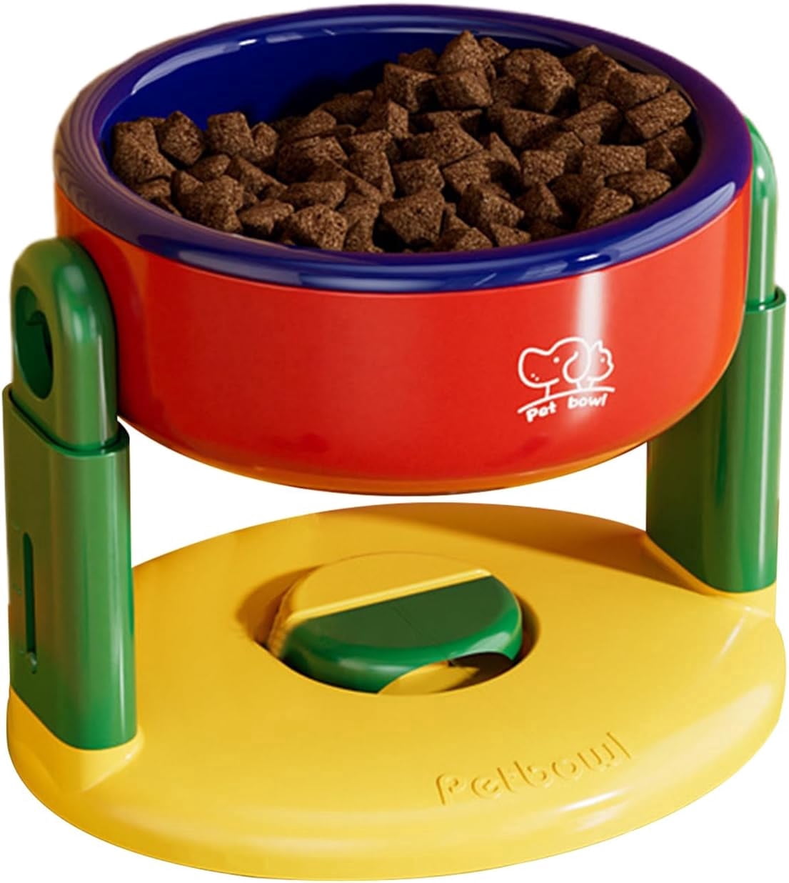 Liftable Suction Cup Pet Bowl, Raised Cat Dog Food Bowls, Three Levels Adjustable Height Food and Water Dish for Cat and Dog, Dog Feeding Station for Small Medium Large Pets Easy to Clean (Red)
