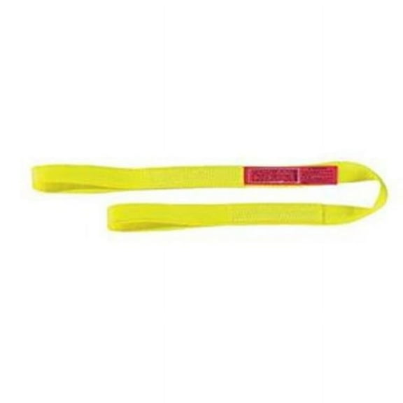 Pro-Edge Web Sling, Eye and Eye, Nylon, 1 in W x 4 ft L, 2-Ply, Yellow
