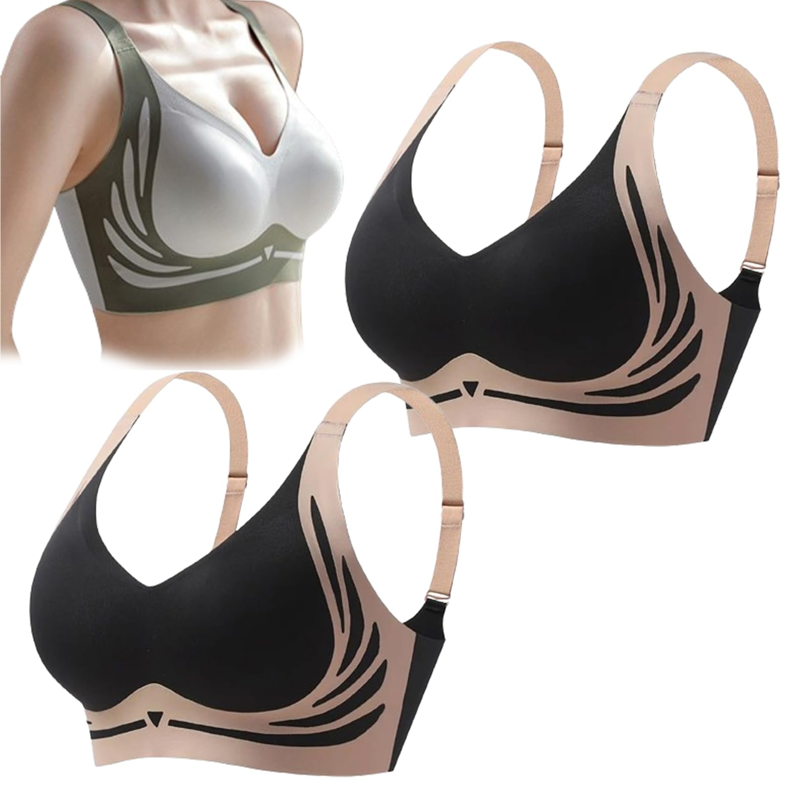 Nahtloser Wireless Push-Up BH - Bügellos & Atmungsaktiv Für Natürliche Hebung