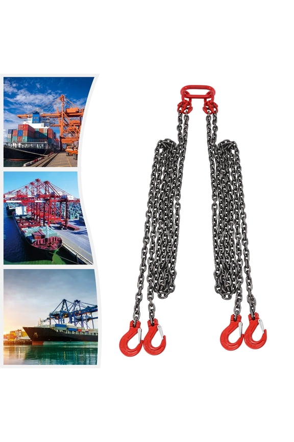 Lifting Chain Sling 4leg 5/16" 20ton 13FT Lift Chain with 4* Sling Hooks USA