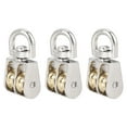 thumbnail image 1 of Lifting Crane Swivel Hook  Pulley Block Hanging Wire Towing Double Wheel Zinc Alloy,3pcs, 1 of 3