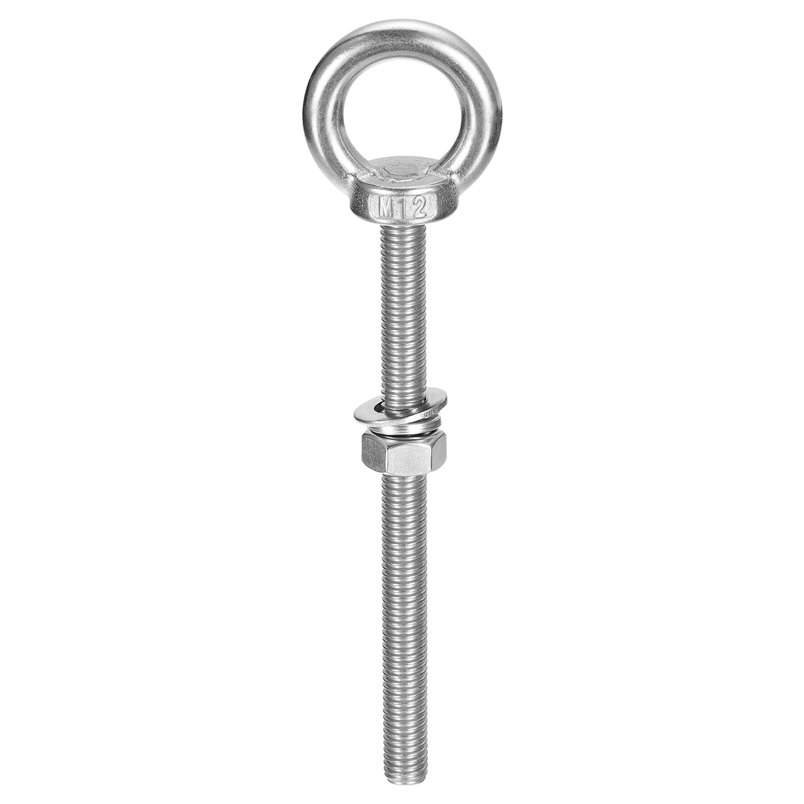 Lifting Eye Bolt 1 Set M12x150mm Eye Bolt with Nut Washer 304 Stainless