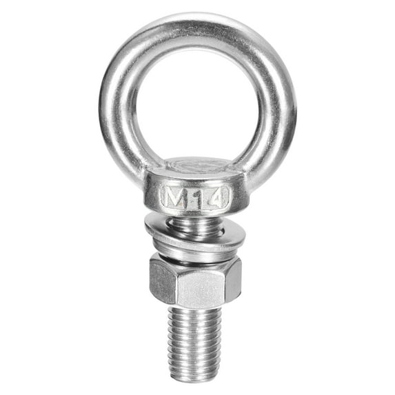 Lifting Eye Bolt 1 Set M14x50mm Eye Bolt with Nut Washer 304 Stainless Steel Shoulder Lifting Ring Eye Bolt