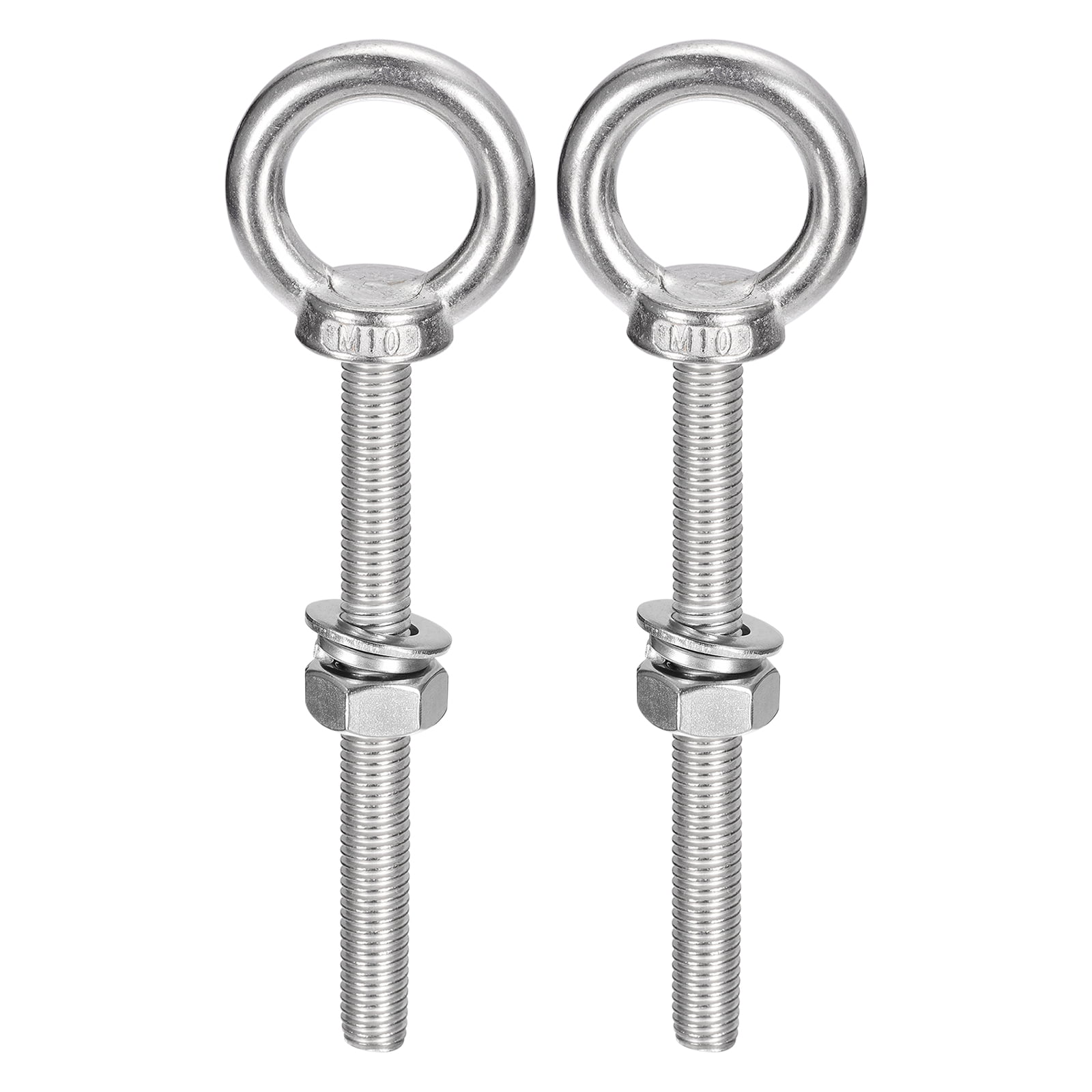 Lifting Eye Bolt 2 Sets M10x100mm Eye Bolt with Nut Washer 304