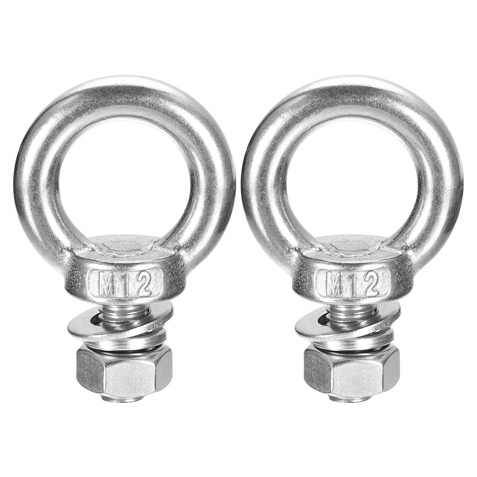 Lifting Eye Bolt 2 Sets M12x20mm Eye Bolt with Nut Washer 304 Stainless
