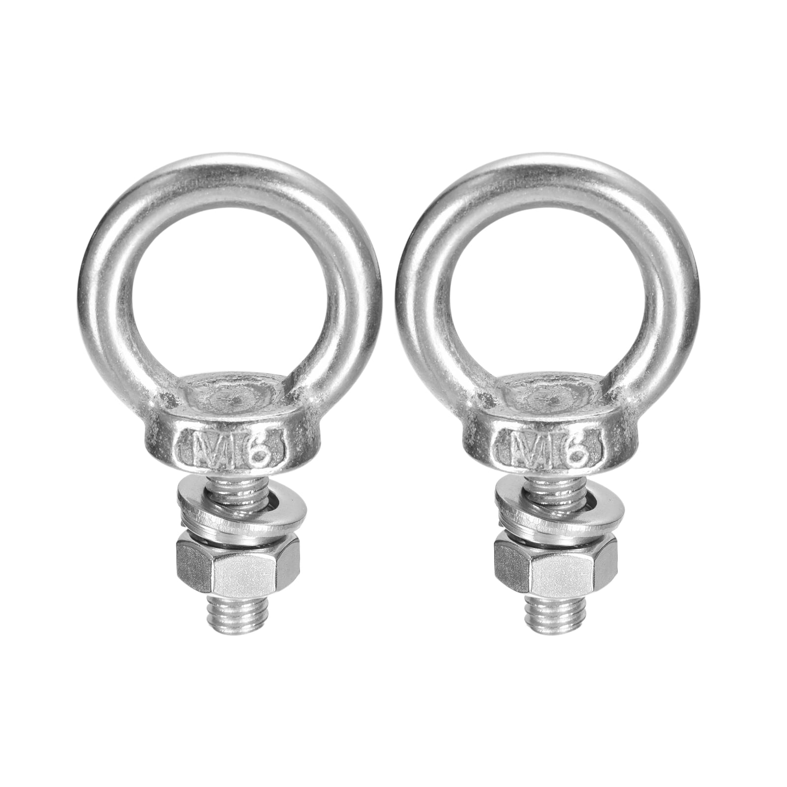 Lifting Eye Bolt 2 Sets M6x12mm Eye Bolt with Nut Washer 304 Stainless