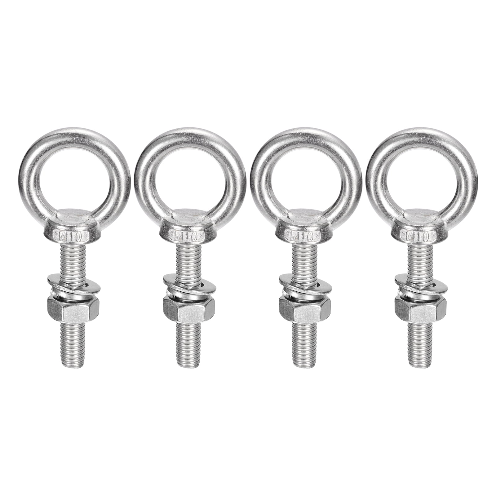 Lifting Eye Bolt 4 Sets M10x50mm Eye Bolt with Nut Washer 304 Stainless