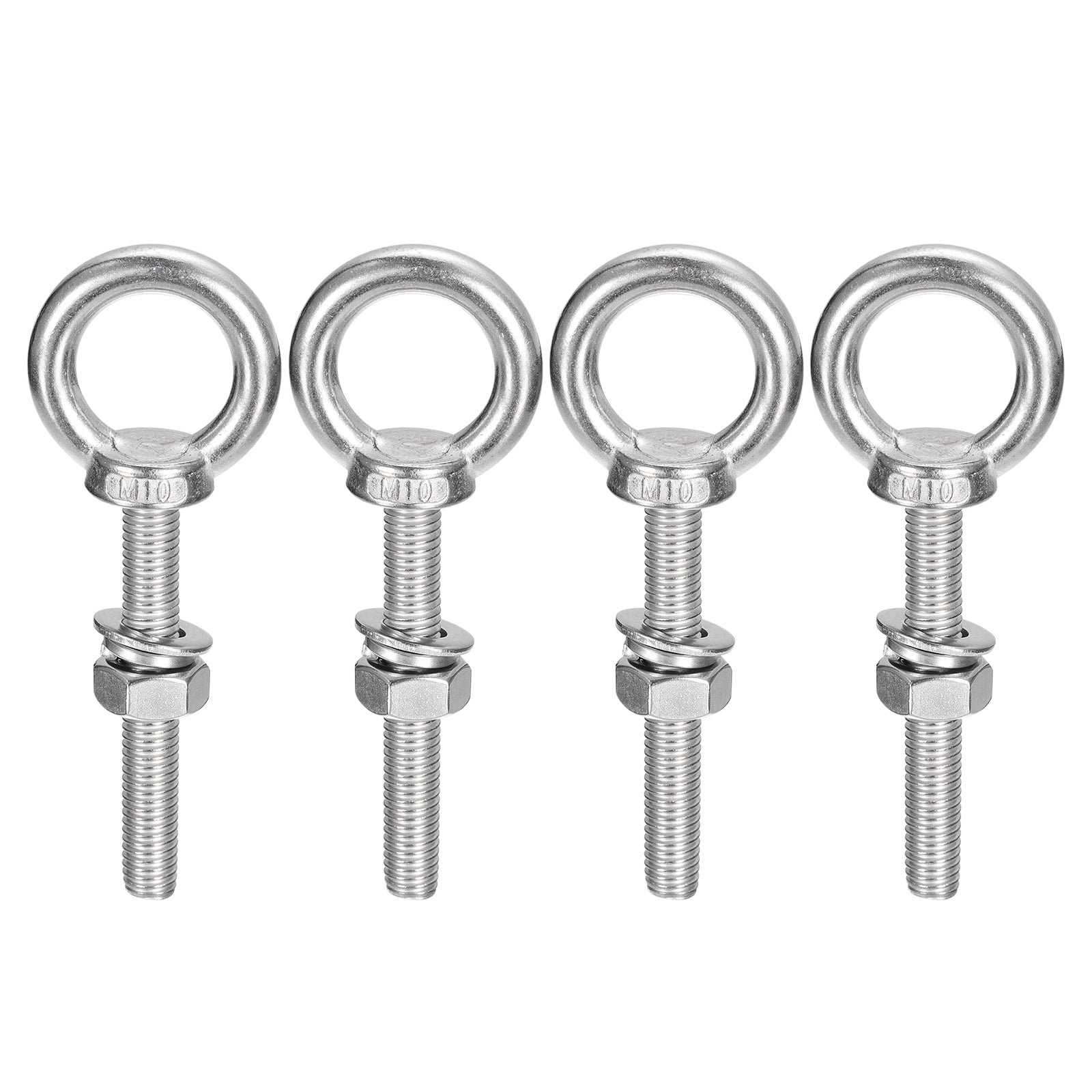 Lifting Eye Bolt 4 Sets M10x70mm Eye Bolt with Nut Washer 304 Stainless Steel Shoulder Lifting
