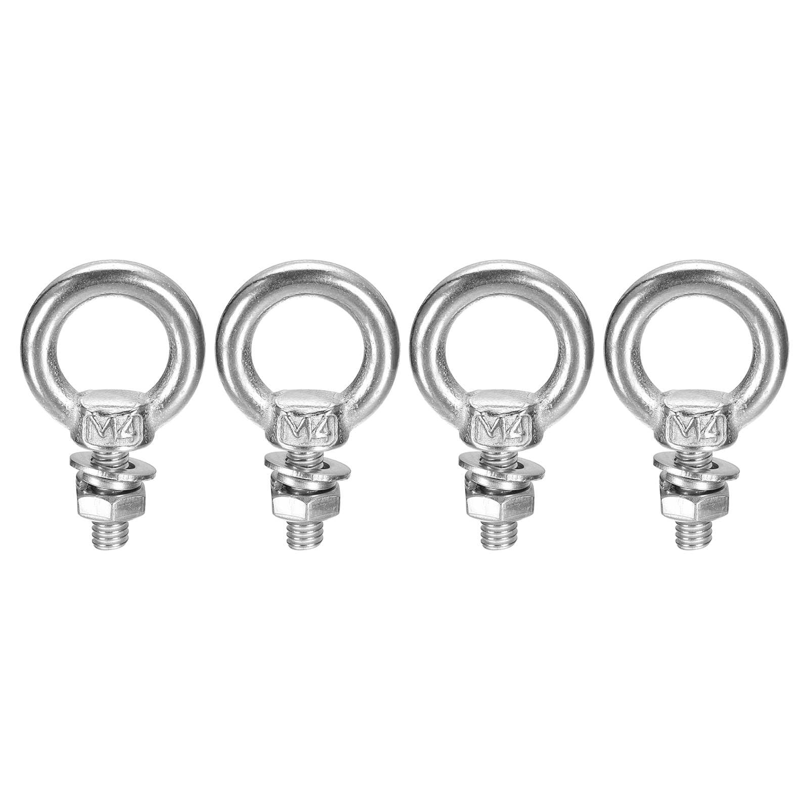 Lifting Eye Bolt 4 Sets M4x11mm Eye Bolt with Nut Washer 304 Stainless