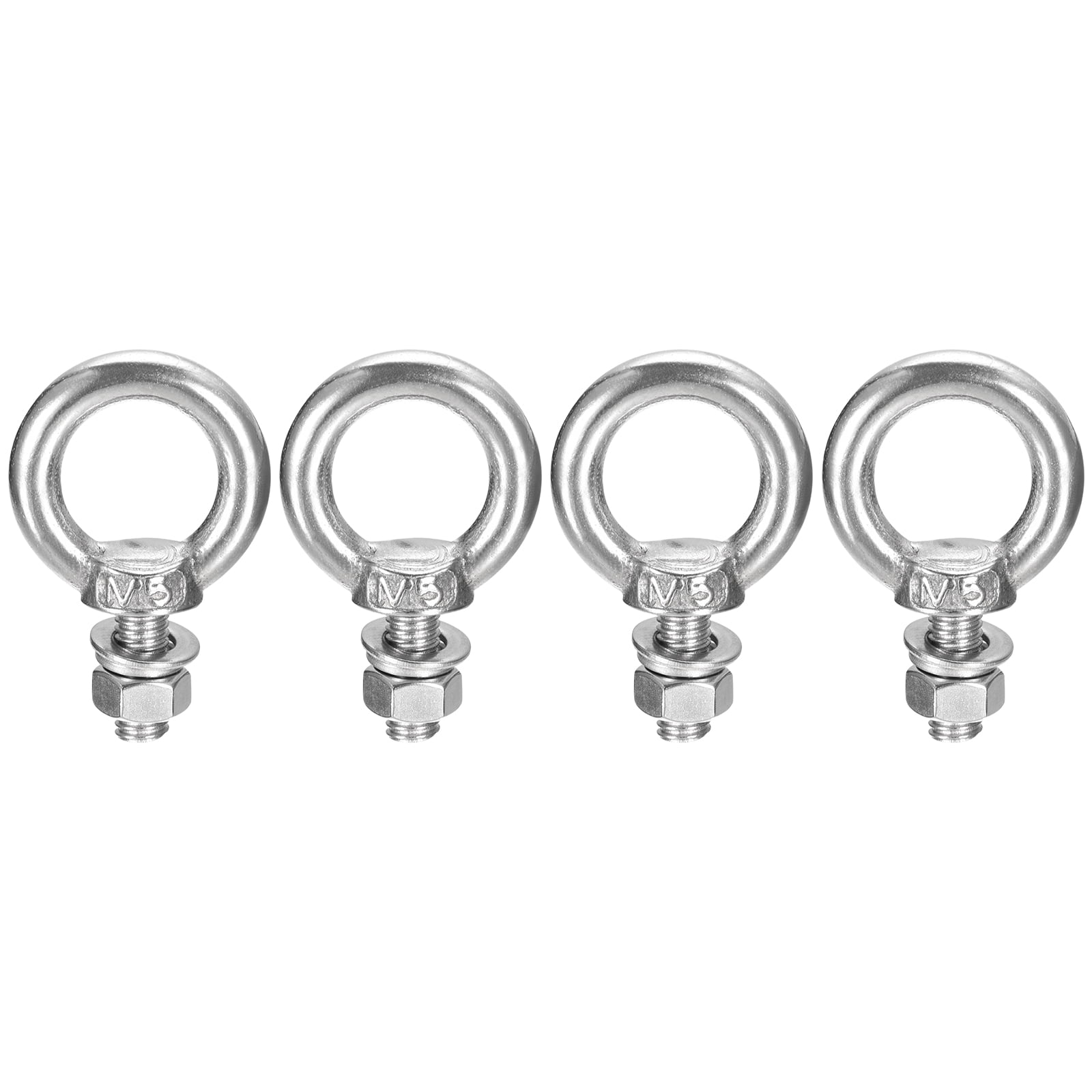 Lifting Eye Bolt 4 Sets M5x11mm Eye Bolt with Nut Washer 304 Stainless