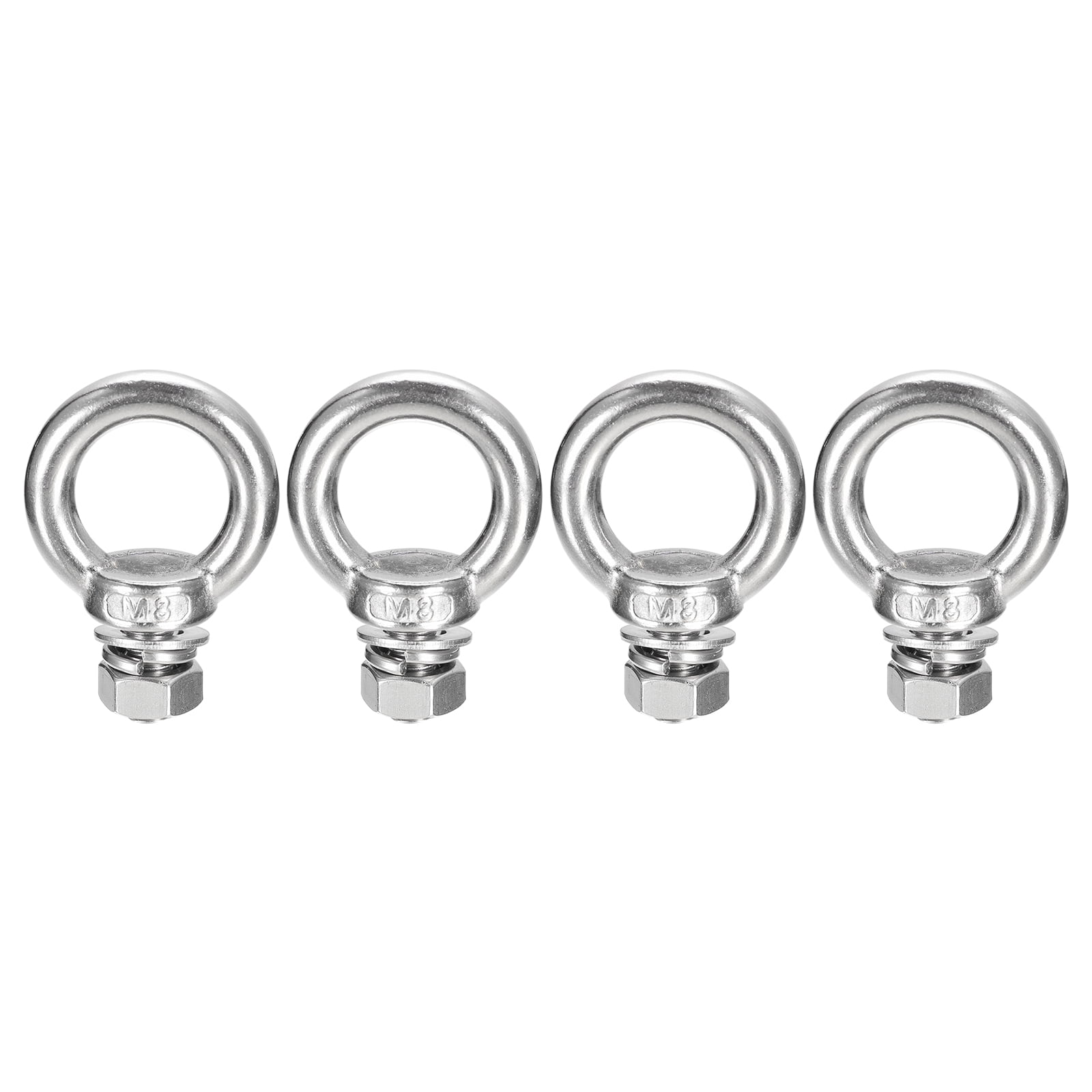 Lifting Eye Bolt 4 Sets M8x15mm Eye Bolt with Nut Washer 304 Stainless