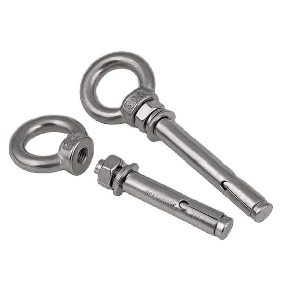 Lifting Eye Nuts 2 Pcs Eye Bolt 304 Stainless Steel Eye Nut Expansion Screw Hook Nut Screw M6 M8 M10 Marine Screw Eyebolt