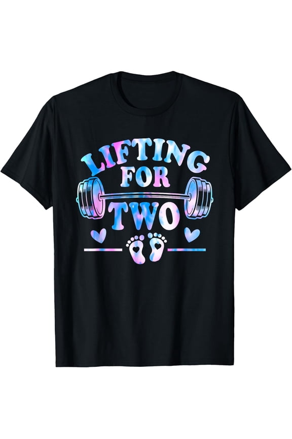 Lifting For Two Pregnancy Gym Fitness Workout Expecting Mom T-Shirt Size S-5XL