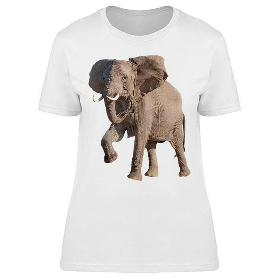 Lifting Front Right Leg Elephant T-Shirt Women -Image by Shutterstock, Female 3X-Large