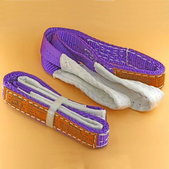 Lifting Sling 1"x3 ft - 1:6 Safety Factor 2200 lbs - Lift Strap with Twisted Eye & Eye 1t for Industrial Shop Use