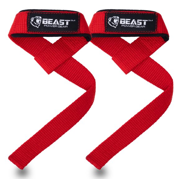 Lifting Straps for Weightlifting - Deadlift Strap Cotton Padded, Silicone Grip & Plain Wrist Straps for Powerlifting, Bodybuilding, Strength Training (Pair)