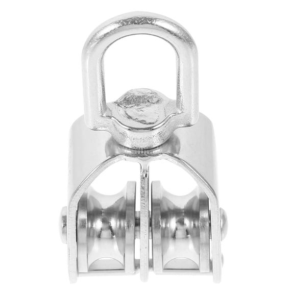 Outdoor Rope Pulley System with Swivel Hook and Rollers for Lifting and Moving Heavy Loads