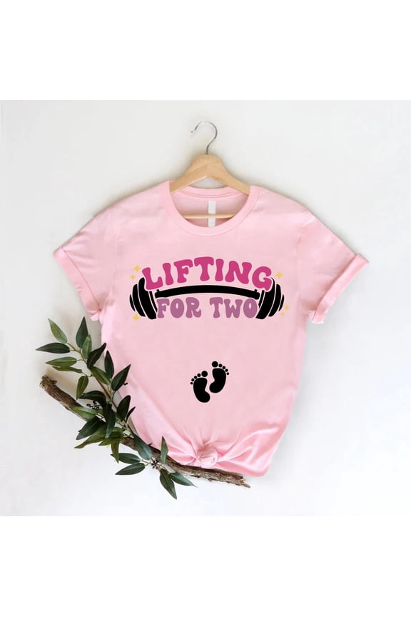 Lifting For Two T-Shirt, Pregnancy Announcement Shirt, Workout Mom Shirt, Baby Reveal Gift Shirt, Gym Lover Maternity Shirt, Mom To Be Shirt TSHIRT All Size S-5XL