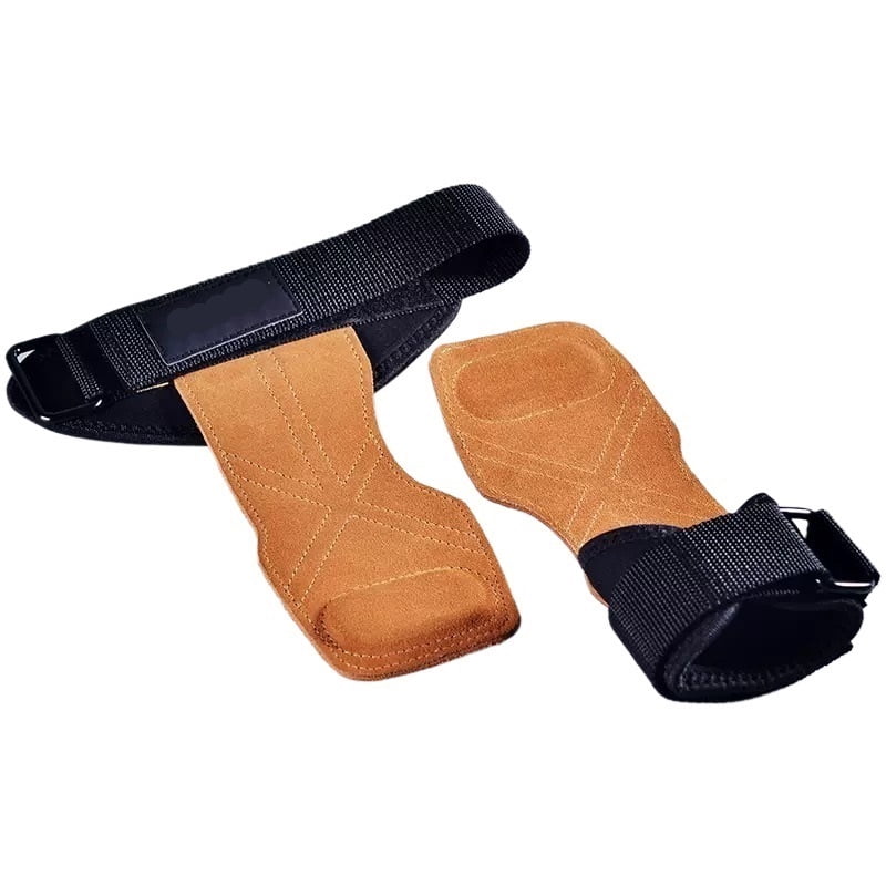 Lifting Wrist Straps Women and Men, Weight Lifting Grips with Cushion Wrist Loop, Double Layer Leather and Storage Pouch, Gym Workout Straps for Deadlift and Powerlifting