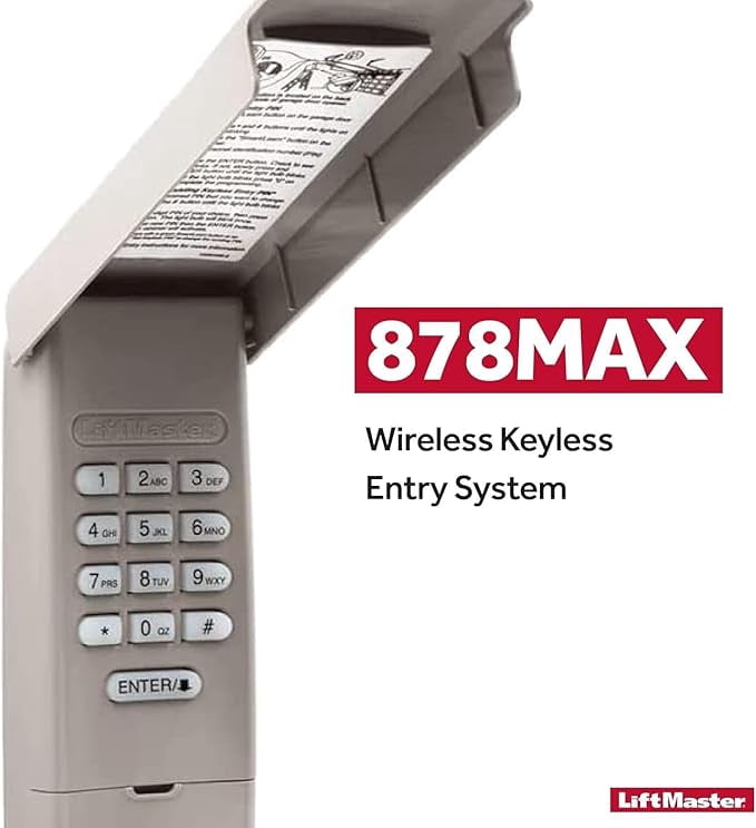 Liftmaster 878MAX Wireless Keyless Keypad - Replacement for Older Models 877MAX, 376LM, 877LM, 976LM