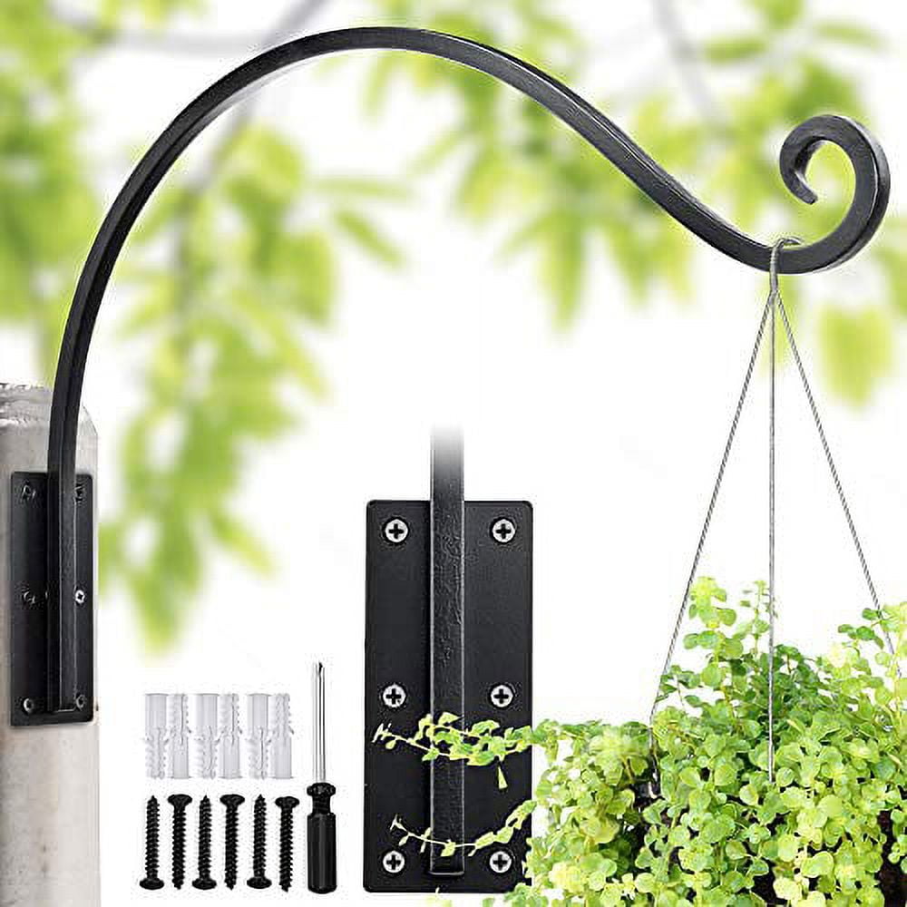 Black Powder Coated Heavy Duty Wall Mount Plant Hanger Bracket