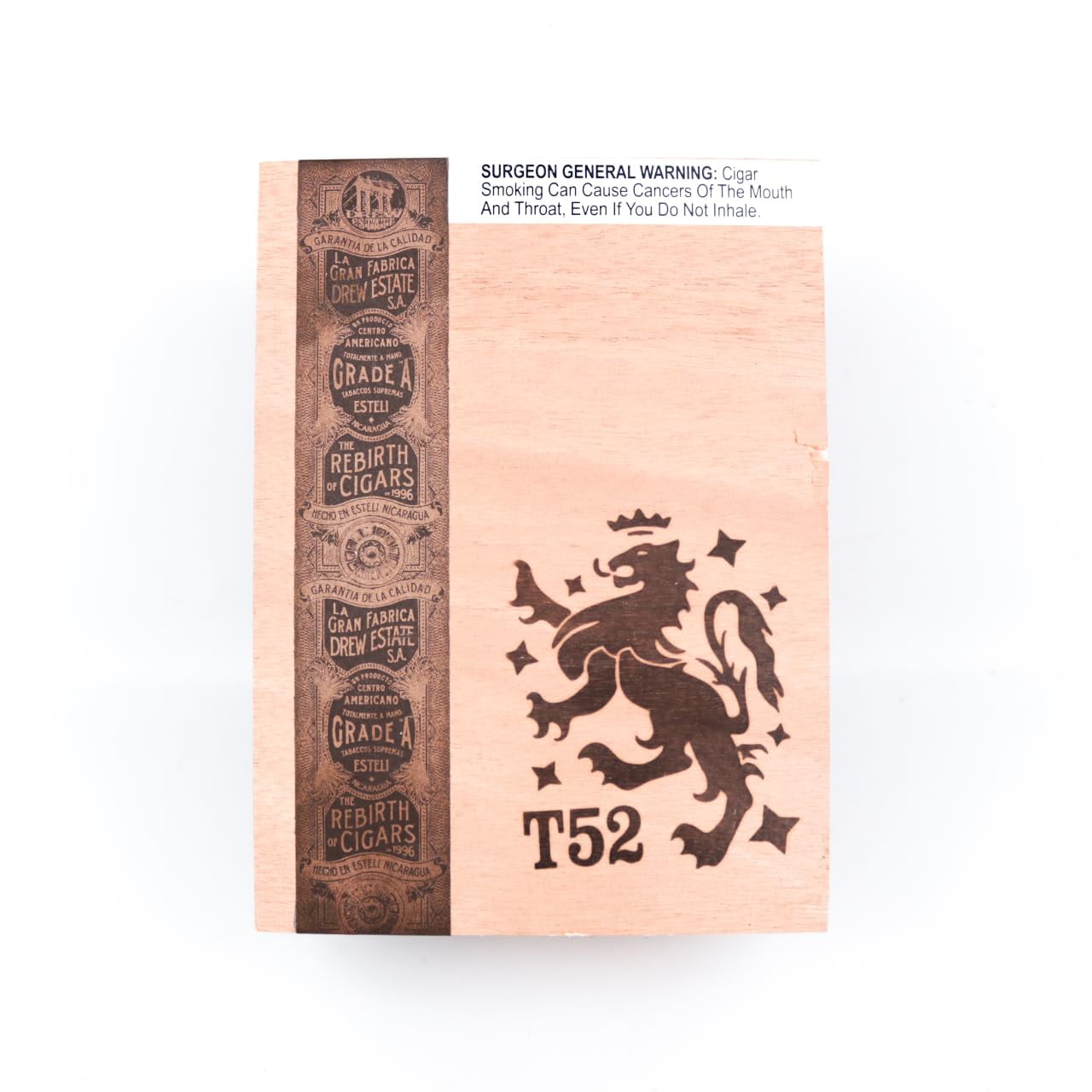 Liga privada corona viva t52 empty wood cigar box 7 25 x 5 25 x 3 75
